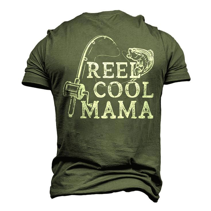 Retro Reel Cool Mama Fishing Fisher Men's 3D T-Shirt Back Print