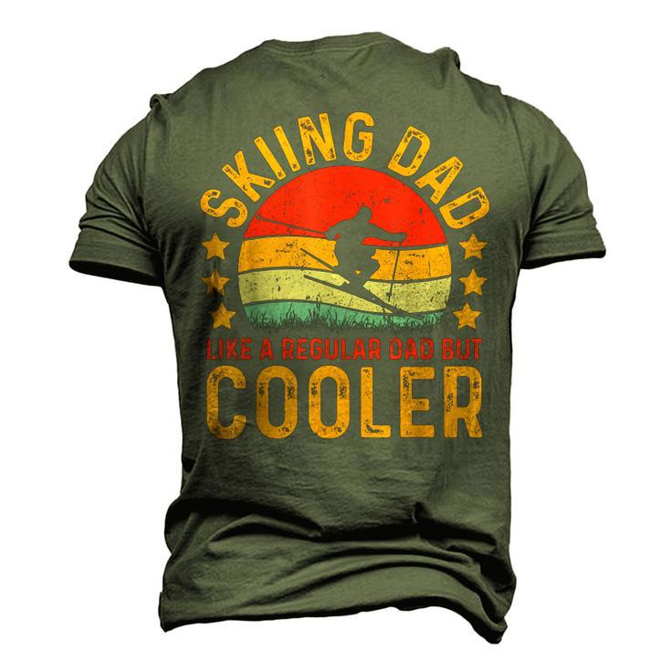 Skiing Dad Vintage Skiing Player Fathers Day Men's 3D T-shirt Back Print