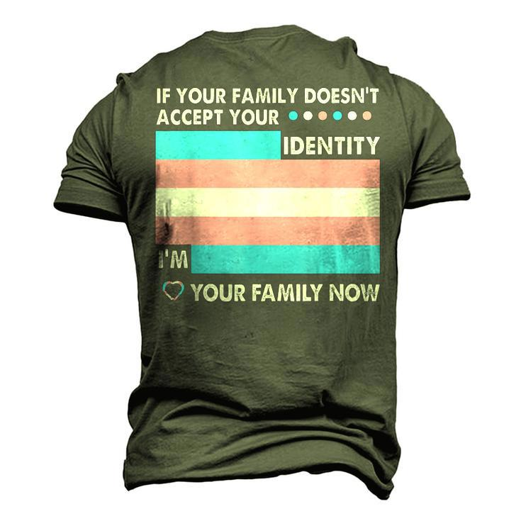 Transgender Support Trans Dad Mom Lgbt Ally Pride Flag Men's 3D T-Shirt Back Print