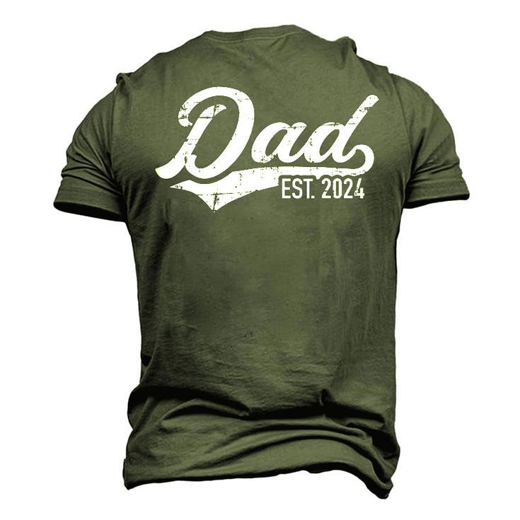 Vintage Dad Est 2024 For Fathers Day Promoted To Daddy 2024 Men's 3D T-shirt Back Print