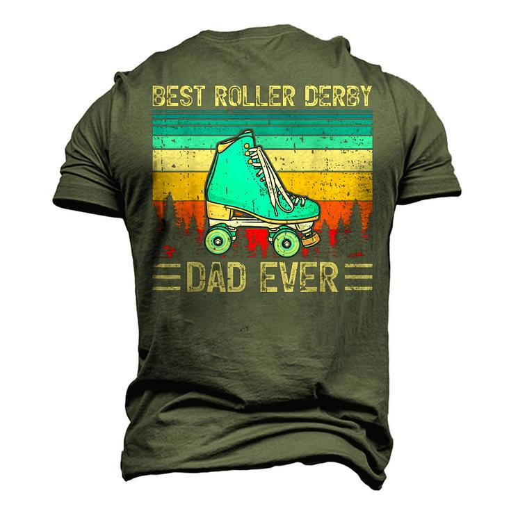Vintage Retro Best Roller Derby Dad Ever Fathers Day Men's 3D T-Shirt Back Print