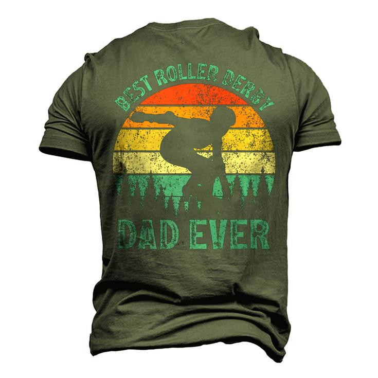 Vintage Retro Best Roller Derby Dad Ever Fathers Day Men's 3D T-Shirt Back Print