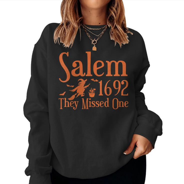 1692 They Missed One Salem Halloween Distressed Women Sweatshirt