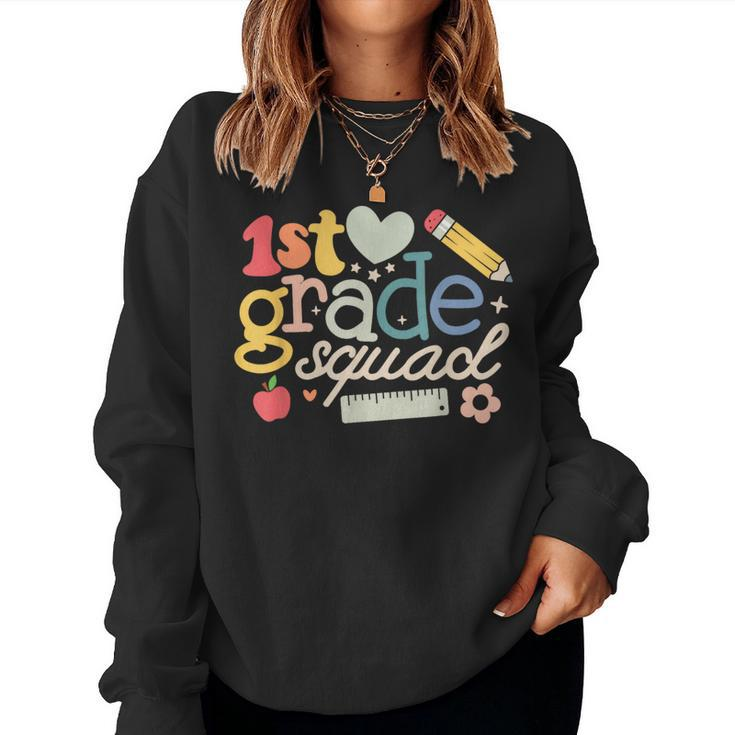 1St First Grade Squad Back To School Teachers Students Women Sweatshirt