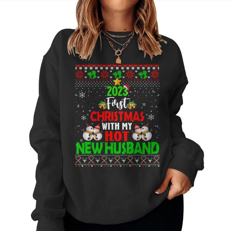 2023 First Christmas With My Hot New Husband Ugly Sweater Women Sweatshirt