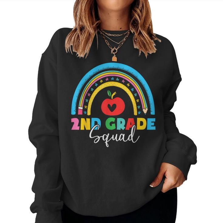 2Nd Grade Squad Back To School Rainbow Teachers Women Sweatshirt