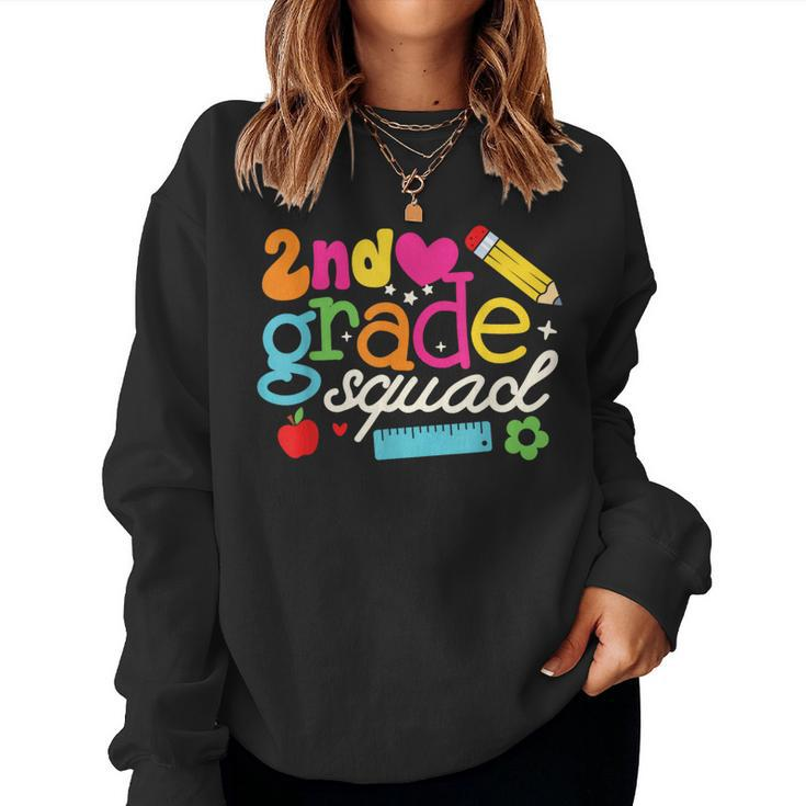 2Nd Second Grade Squad Back To School Teachers Student Women Sweatshirt