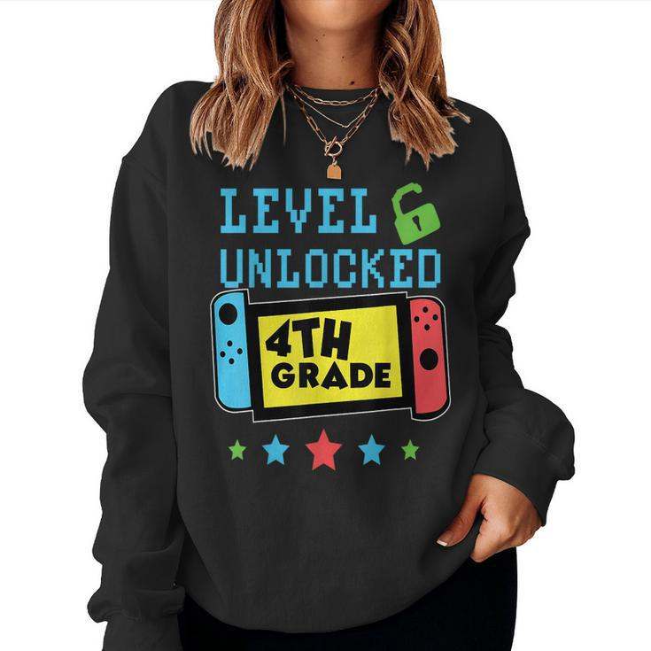 4Th Grade Level Unlocked Gamer First Day Of School Boys Women Sweatshirt