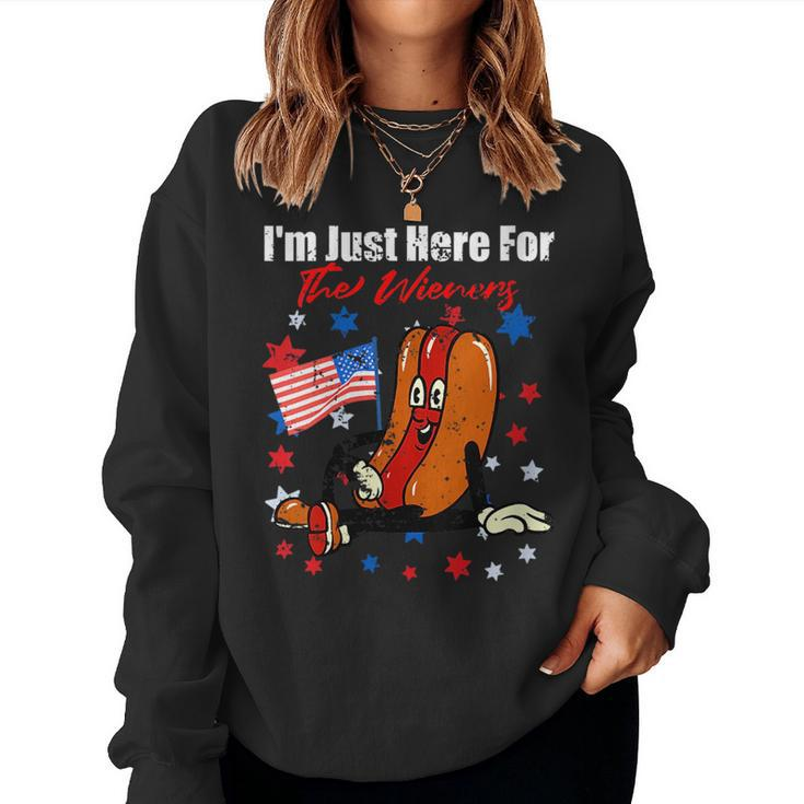 4Th Of July Hot Dog Im Just Here For The Wieners Women Sweatshirt