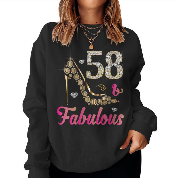58 And Fabulous 58Th Birthday Beautiful Fun Women Sweatshirt