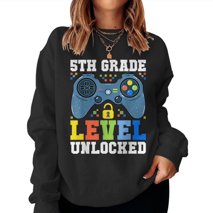 5Th Grade Level Unlocked Gamer First Day Of School Boys Women Sweatshirt