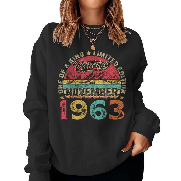 60 Years Old Made In November 1963 60Th Birthday Women Women Sweatshirt