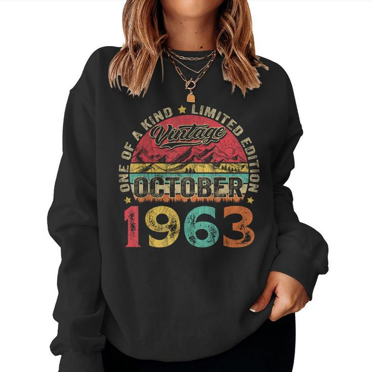 60 Years Old Vintage October 1963 60Th Birthday Women Sweatshirt