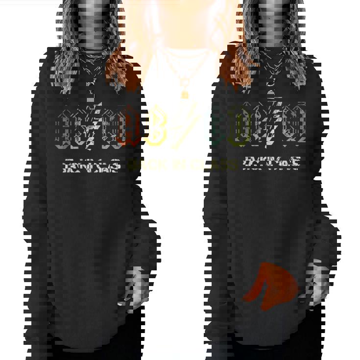 Abcd Teacher Back To School Teacher Student Rock Women Sweatshirt