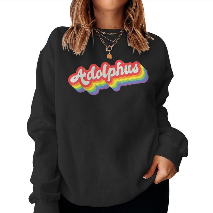 Adolphus Pride Month Lgbtq Rainbow Flag Name Personalised Women Sweatshirt