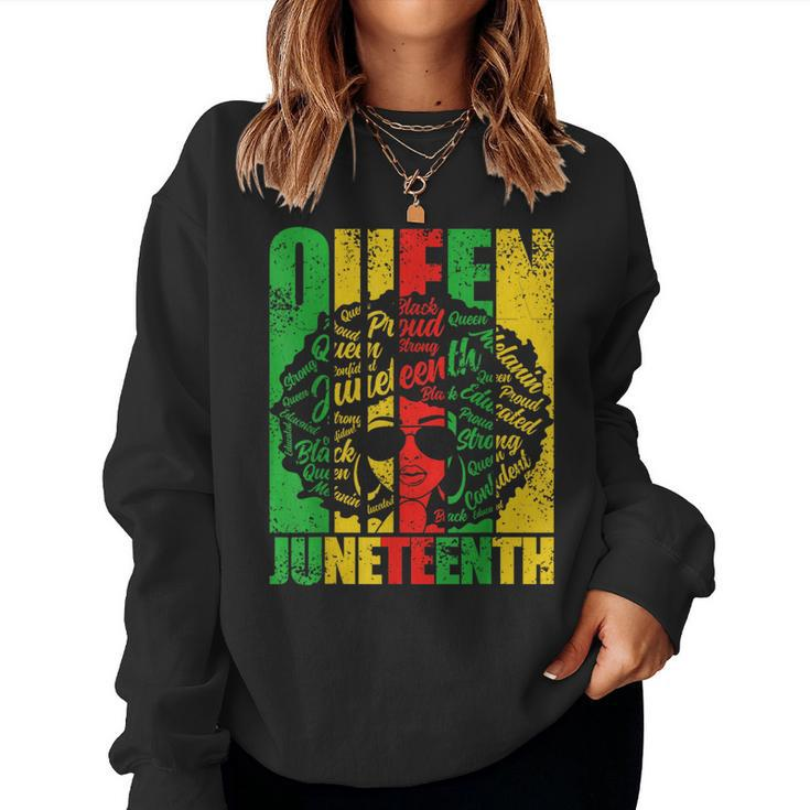 Afro Natural Hair Junenth Queen African American Women T- Sweatshirt