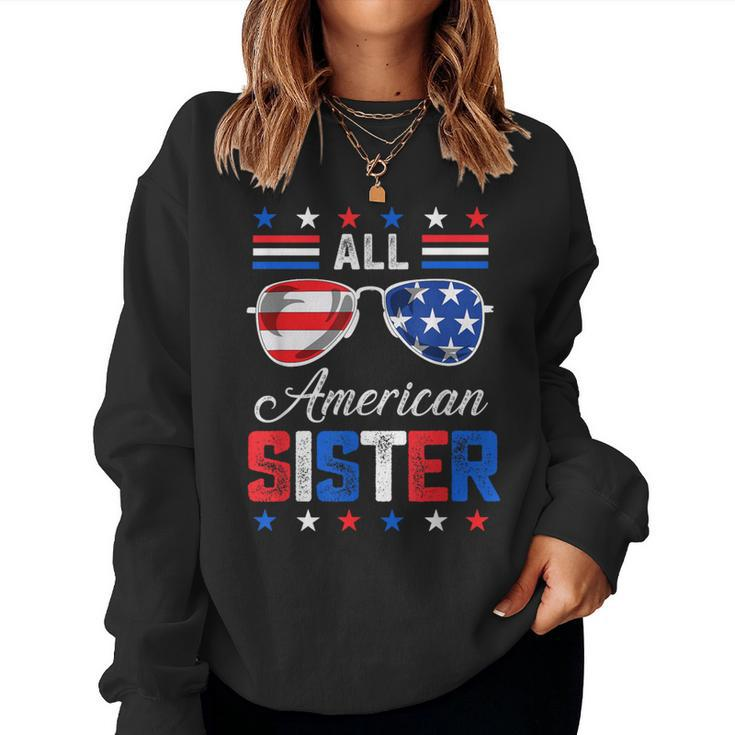 All American Sister 4Th Of July Usa Family Matching Outfit Women Sweatshirt