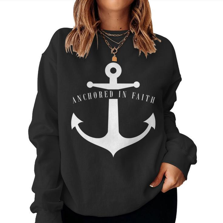 Anchored In Faith Christian Anchor T Kids Women Sweatshirt