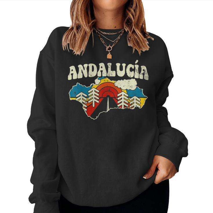 Andalusia Spain Vintage Spanish Community Rainbow Retro 70S Women Sweatshirt