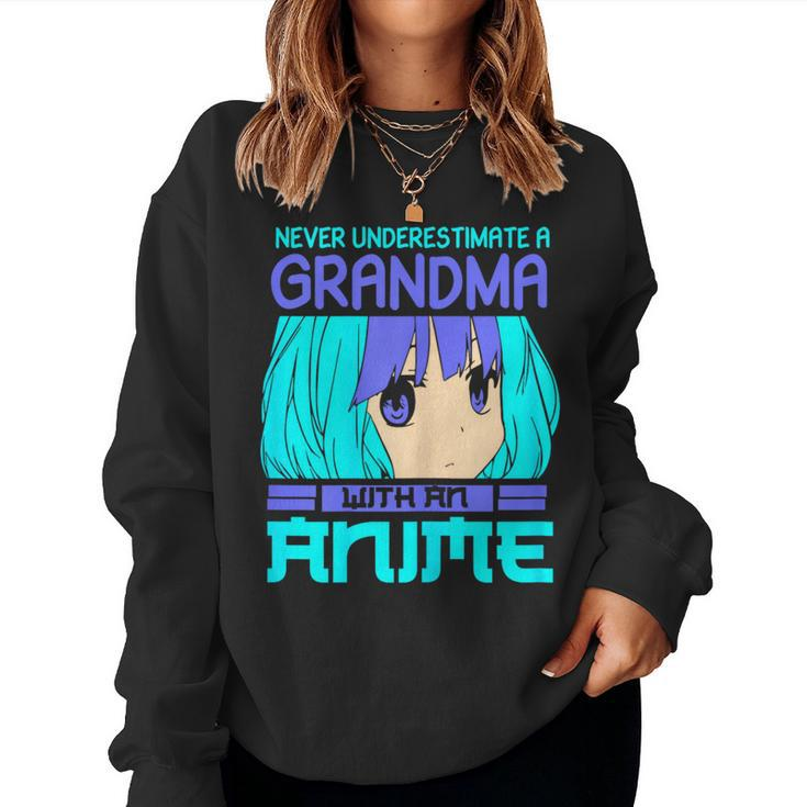 Anime Granny Never Underestimate A Grandma With An Anime Women Sweatshirt