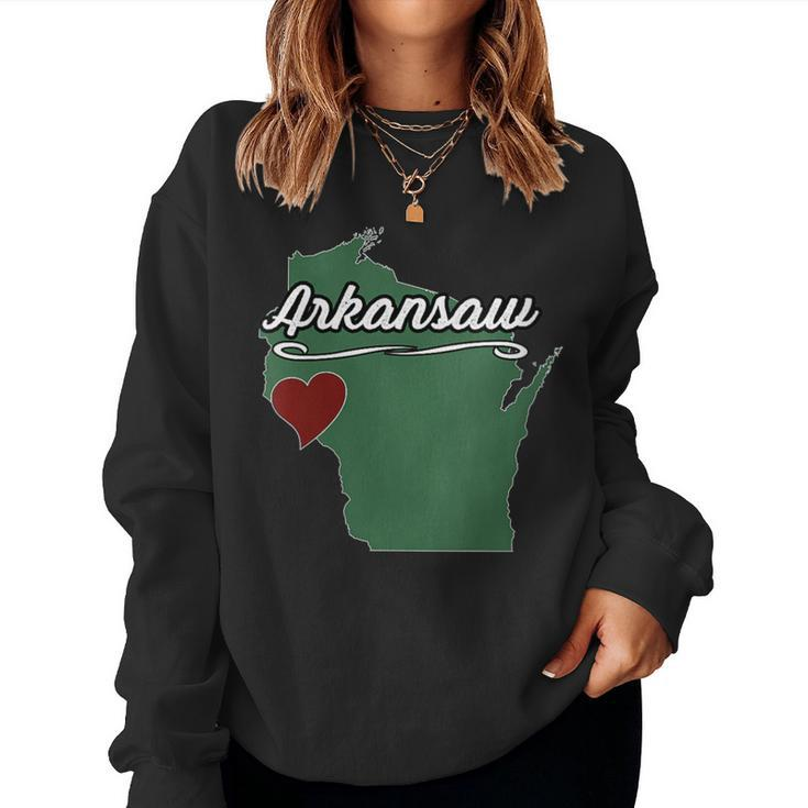 Arkansaw Wisconsin Wi Usa City State Souvenir Women Sweatshirt