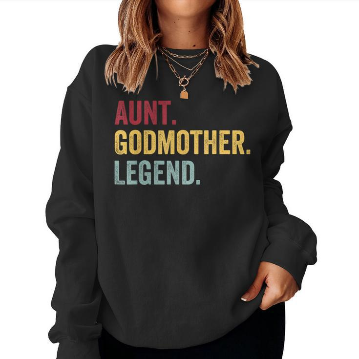 Aunt Godmother Legend Retro Vintage Funny Auntie Mothers Day  Women Sweatshirt