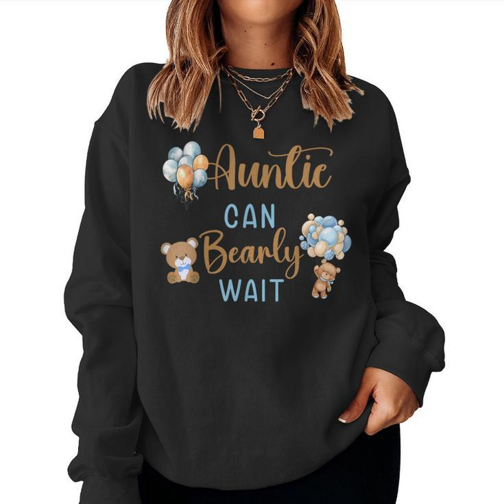 Auntie Can Bearly Wait Gender Neutral Baby Shower Matching Women Sweatshirt