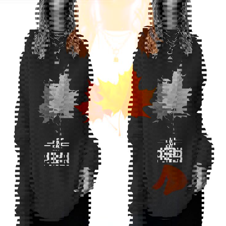 Autumn Fall Color Leaf Peeper Autumn Peeping Fall Retro Cute Women Sweatshirt