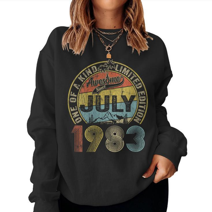Awesome Since July 1983 40Th Birthday Gifts 40 Years Old Men  Women Crewneck Graphic Sweatshirt
