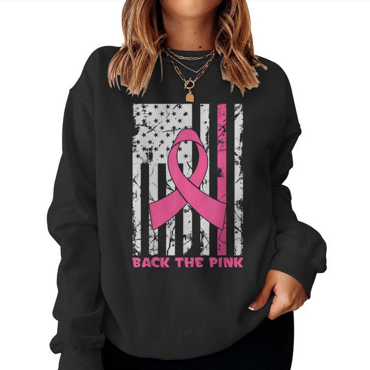 Back The Pink Breast Cancer Awareness Flag Toddler Women Sweatshirt