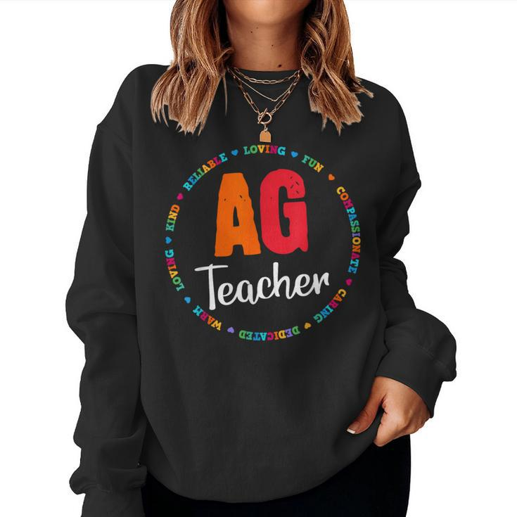 Back To School Agriculture Teachers Squad Ag Teacher Women Sweatshirt