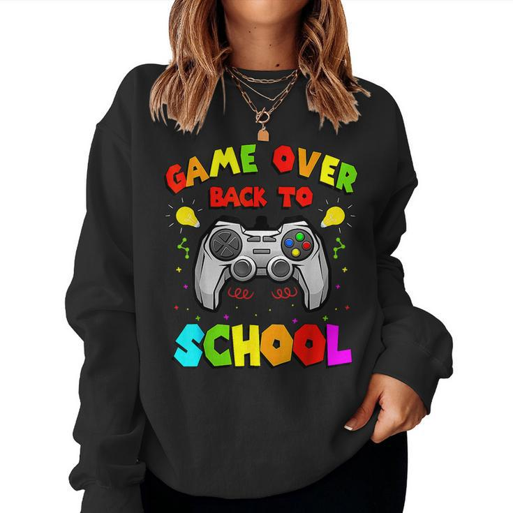Back To School Game Over Teacher Student Controller Women Sweatshirt