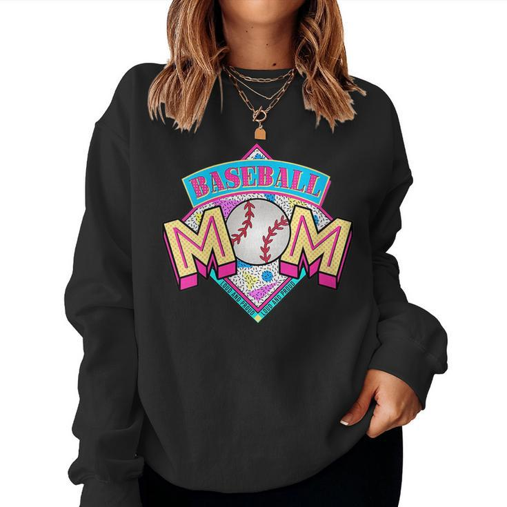 Baseball Mom Retro 80S 90S Baseball Mama For Mom Women Sweatshirt