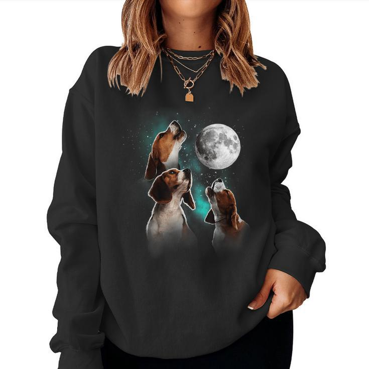 Beagle Howling At The Moon Beagle Owner Beagle Women Sweatshirt
