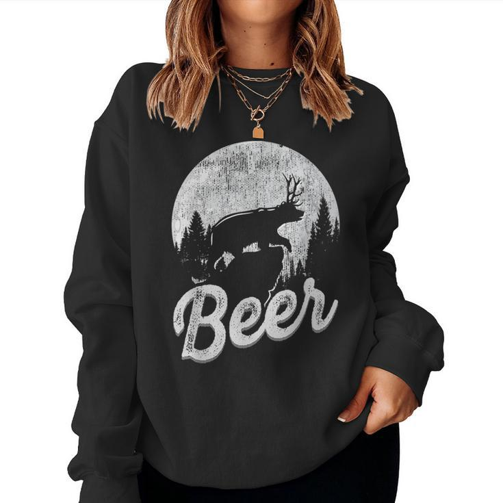 Bear Deer Beer Day Drinking Adult Humor Women Sweatshirt