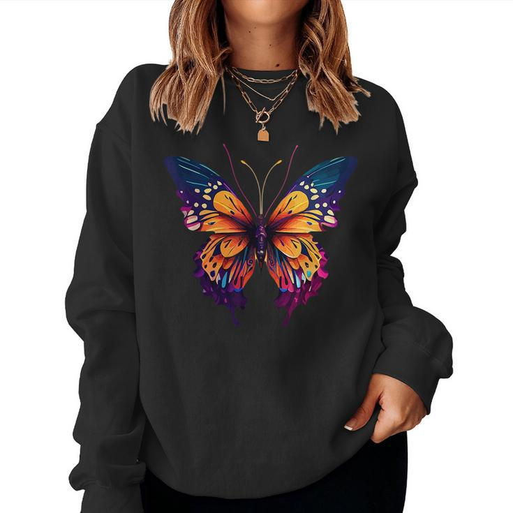 Beautiful Watercolor Butterfly Graphic Women Sweatshirt