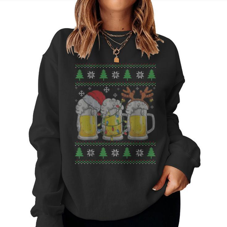 Beer Ugly Christmas Sweater Santa Beer Ale Lover Xmas Women Sweatshirt