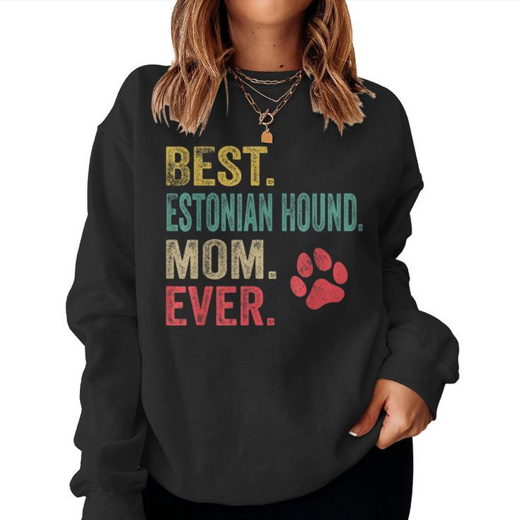 Best Estonian Hound Mom Ever Vintage Mother Dog Lover Women Sweatshirt