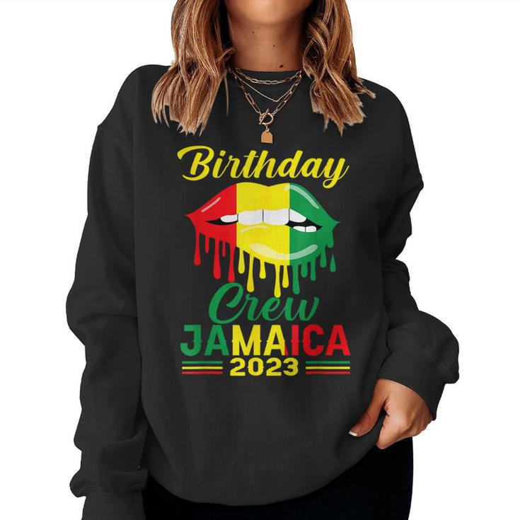 Birthday Crew Jamaica 2023 Girl Party Outfit Matching Lips Women Sweatshirt