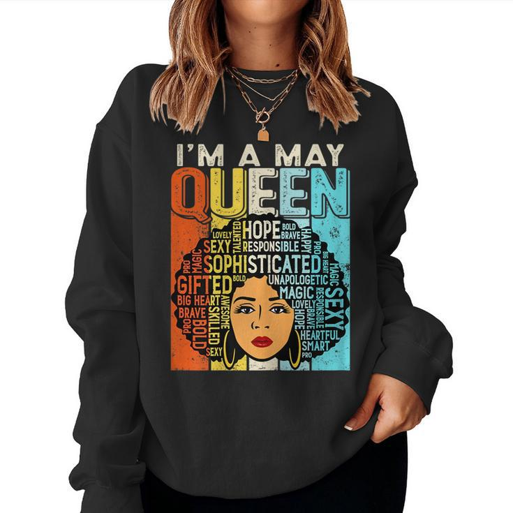 Birthday Junenth Queen Black History May Girls Retro Women Sweatshirt