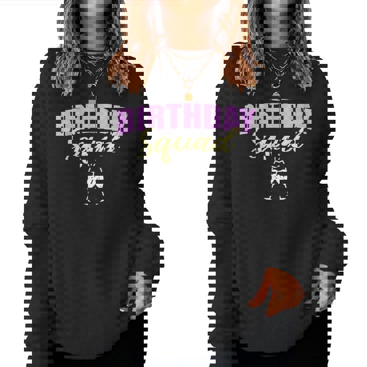 Birthday Squad Champagne Toast Gift For Womens Women Crewneck Graphic Sweatshirt