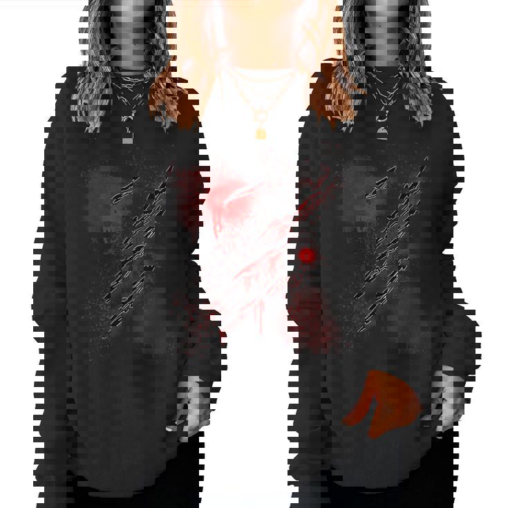 Bloody Wound Scary Halloween Men Women Horror Scary Halloween  Women Sweatshirt