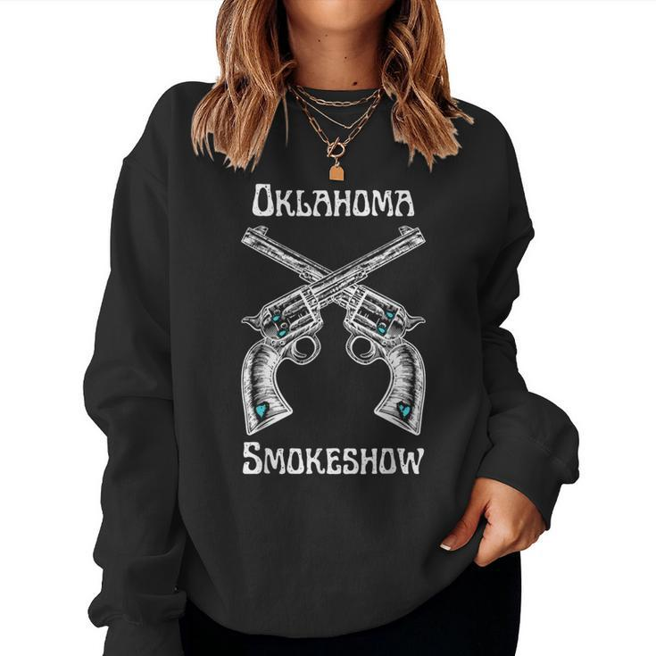 Boho Bull Skull Cow Oklahoma Smokeshow Western Country Women Sweatshirt