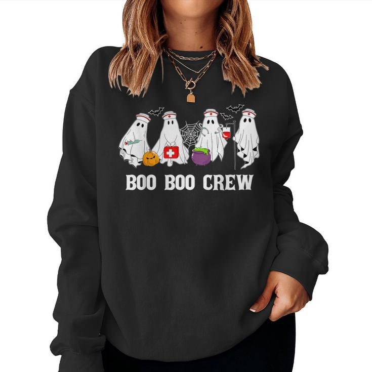 Boo Boo Crew Nurse Ghost Halloween Nursing Women Sweatshirt