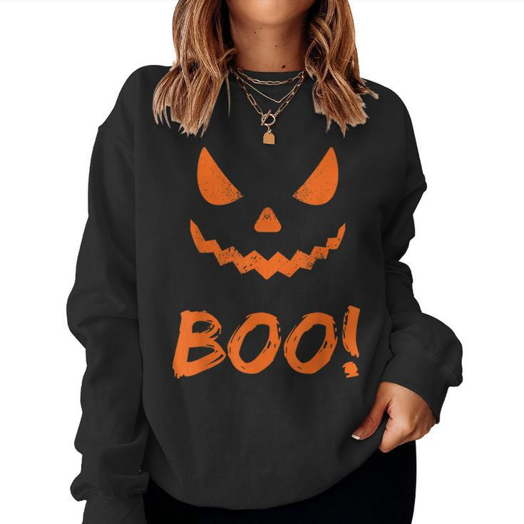 Boo Halloween Spooky Scary Pumpkin Pumpkins October Fall Halloween Women Sweatshirt