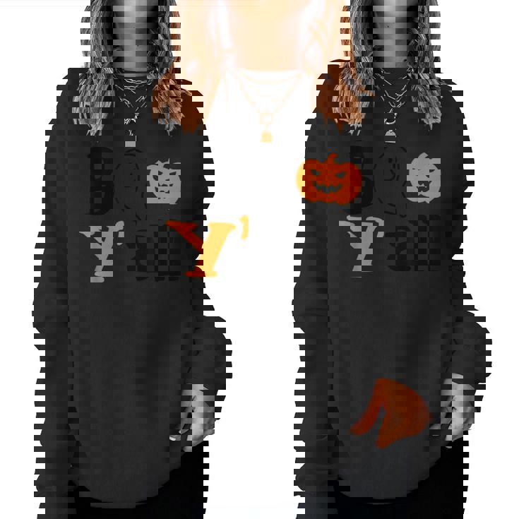 Boo Yall Ghost Halloween Autumn Fall Ghost Halloween Women Sweatshirt