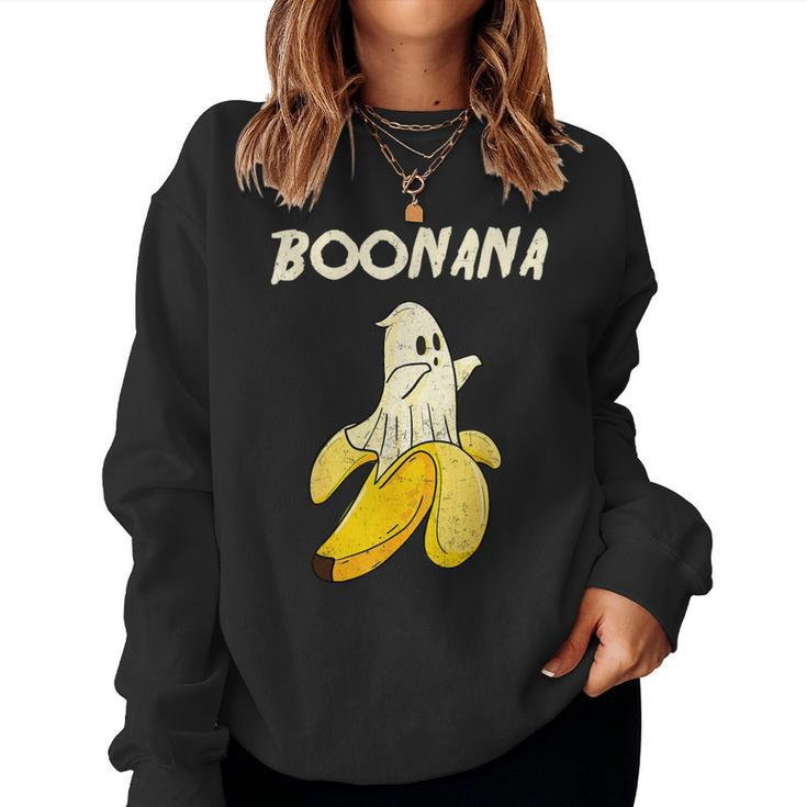 Boonana Cute Banana Ghost Halloween Banana Lover Women Sweatshirt