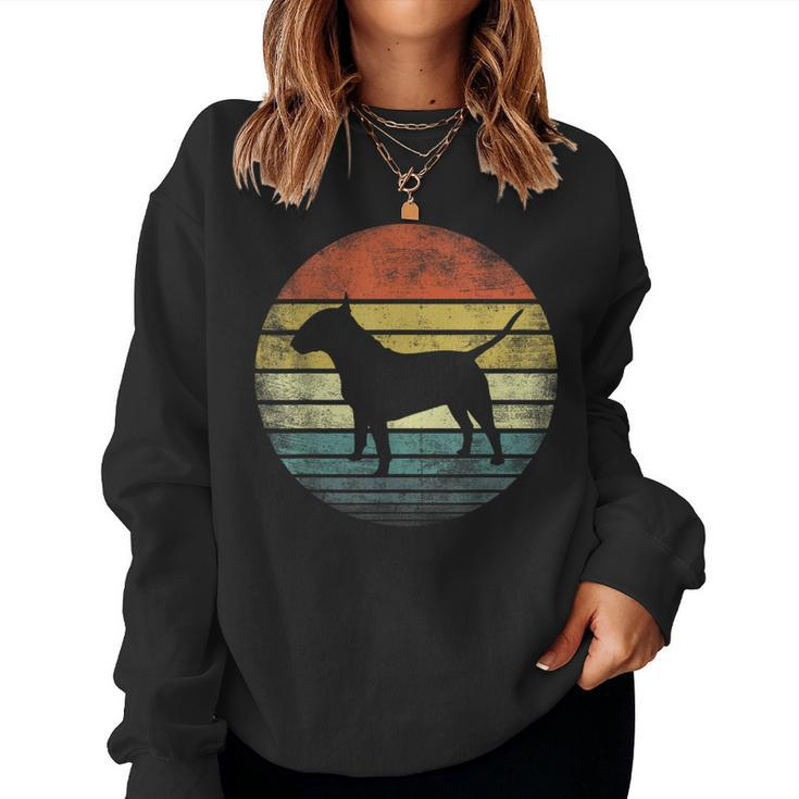 Bull Terrier Lover Owner Retro Sunset Dog Mom Dad Women Sweatshirt