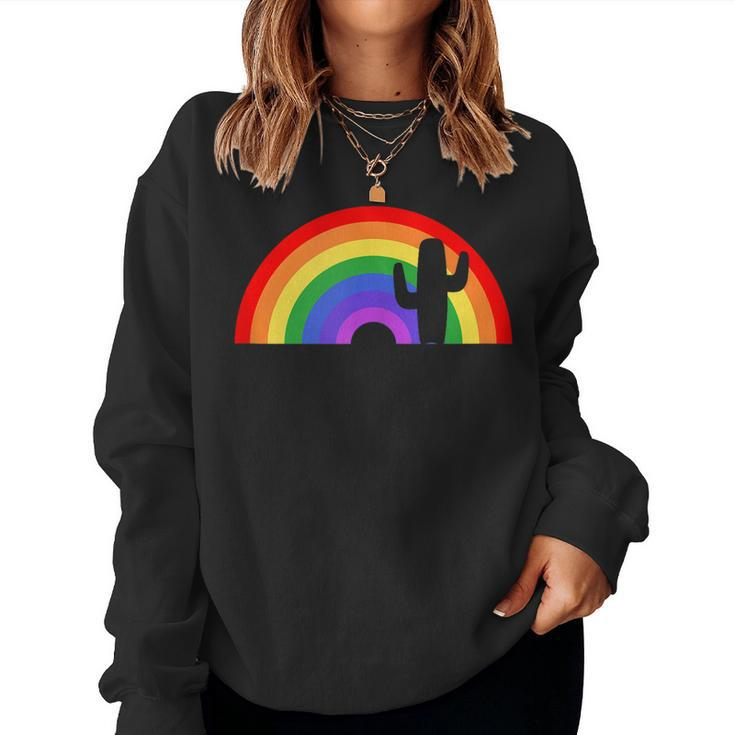 A Cactus In The Desert Rainbow Women Sweatshirt