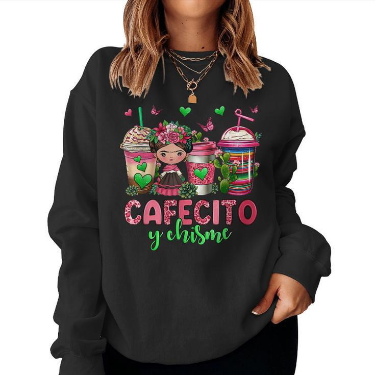 Cafecito Y Chisme Coffee Cups Women Sweatshirt